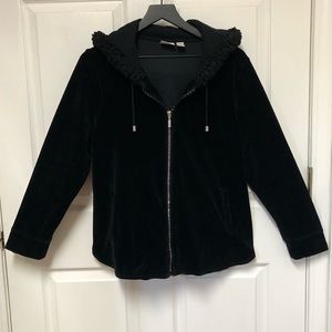 Zenergy by Chico’s Velour Full-Zip Jacket with Hood